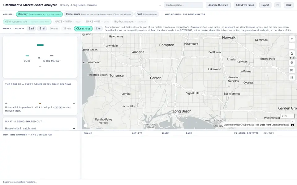 Catchment & Market-Share Analyzer
